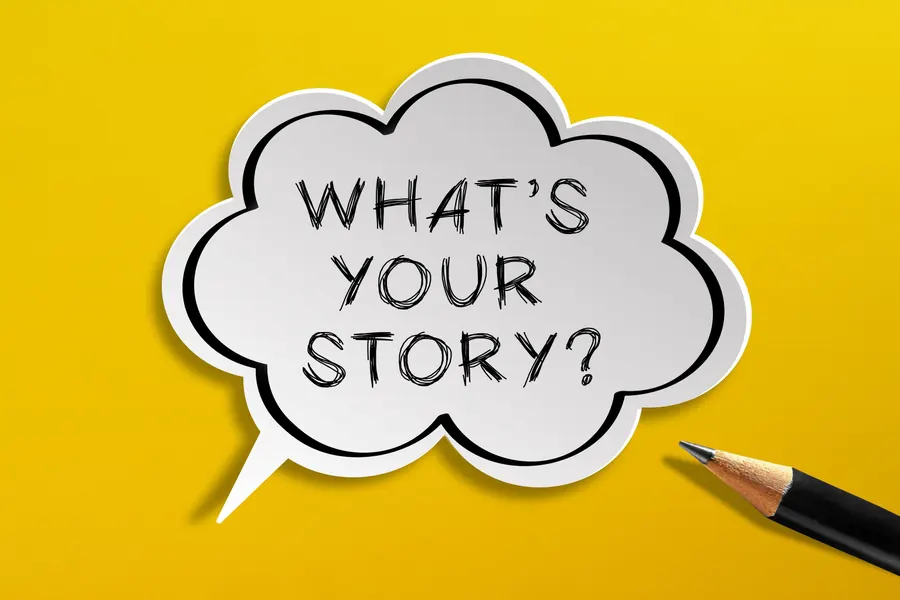 storytelling quelle est ton histoire sur fond jaune